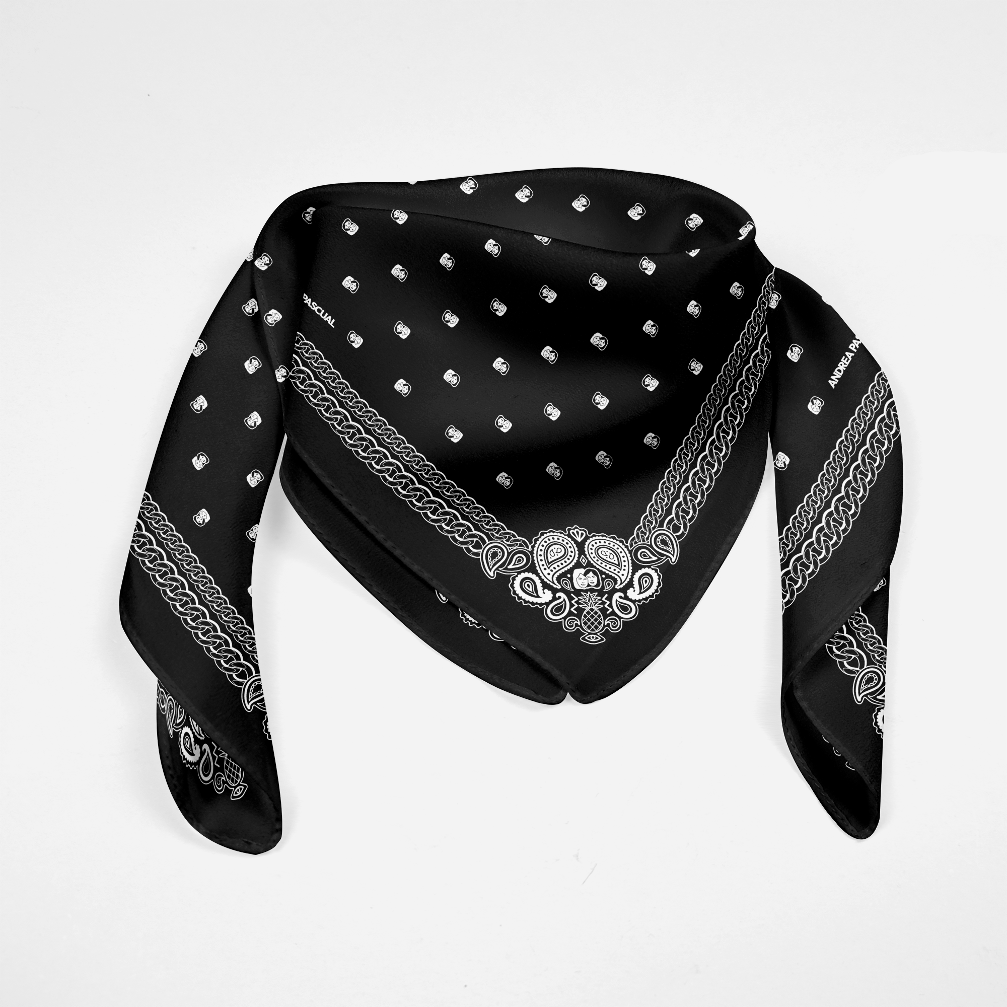 Black silk bandana hot sale