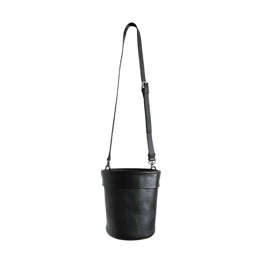 Leather Crossbody Bucket Bag 